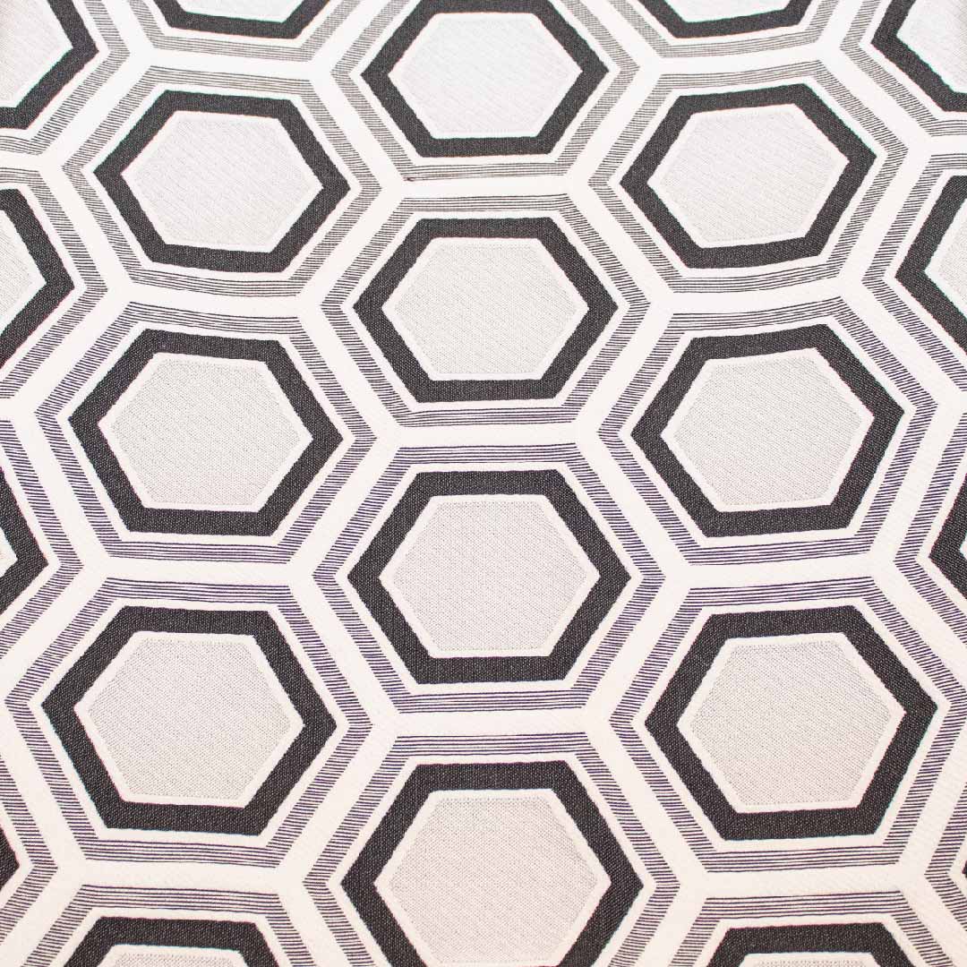 Tela Hexagone Noir Geométrica Código 2143 | Diseño Moderno para Tapicería y Decoración