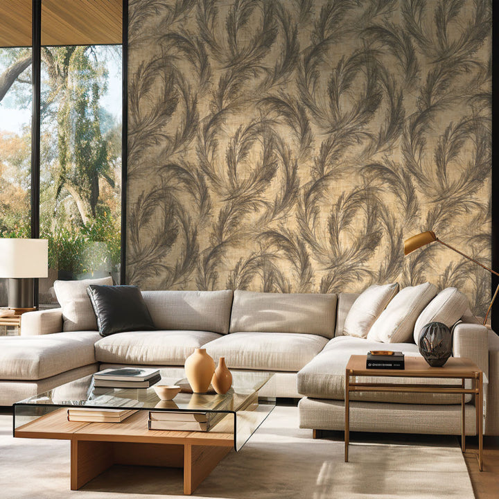 Panel Mural de Plumas Decorativas para Sala – Colección VOYAGE de Debora Benvenuti