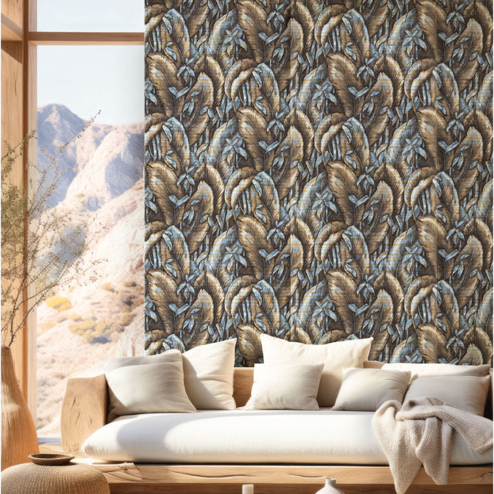 Panel Mural de Hojas Tropicales en Tonos Tierra – Colección VOYAGE de Debora Benvenuti