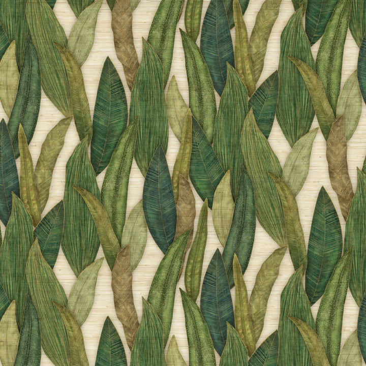 Panel Mural de Hojas Verdes para Decoración Natural – Colección VOYAGE de Debora Benvenuti