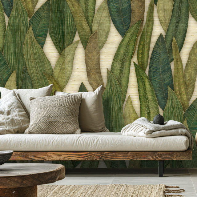 Panel Mural de Hojas Verdes para Decoración Natural – Colección VOYAGE de Debora Benvenuti