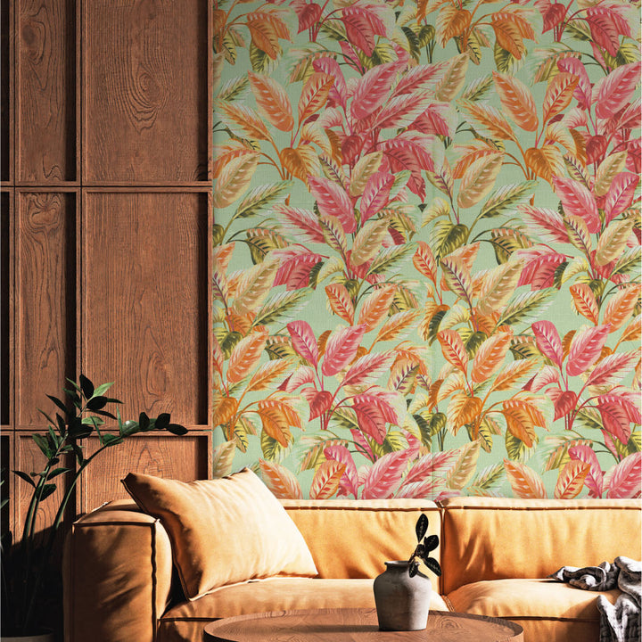 Panel Mural Tropical Colorido con Fondo Verde – Colección VOYAGE de Debora Benvenuti