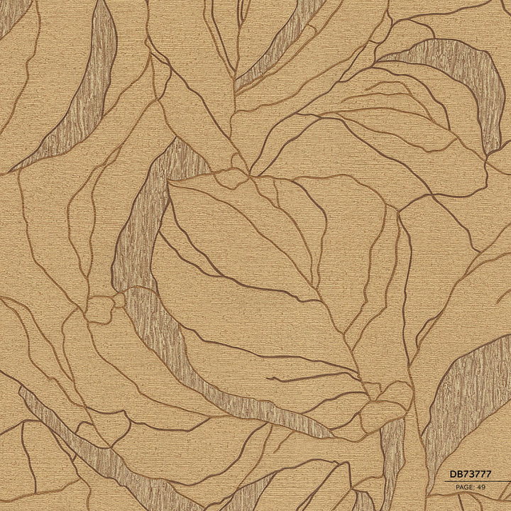 Papel tapiz con diseño botánico en tonos ocre y marrón DB73777