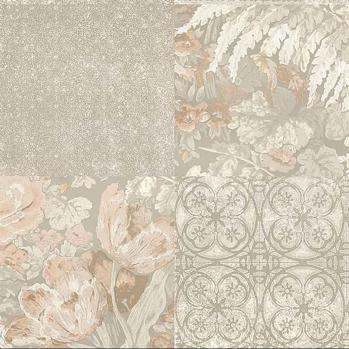 Papel tapiz para interiores Ornamental Vintage Tonos Suaves Decoración Elegante 41216