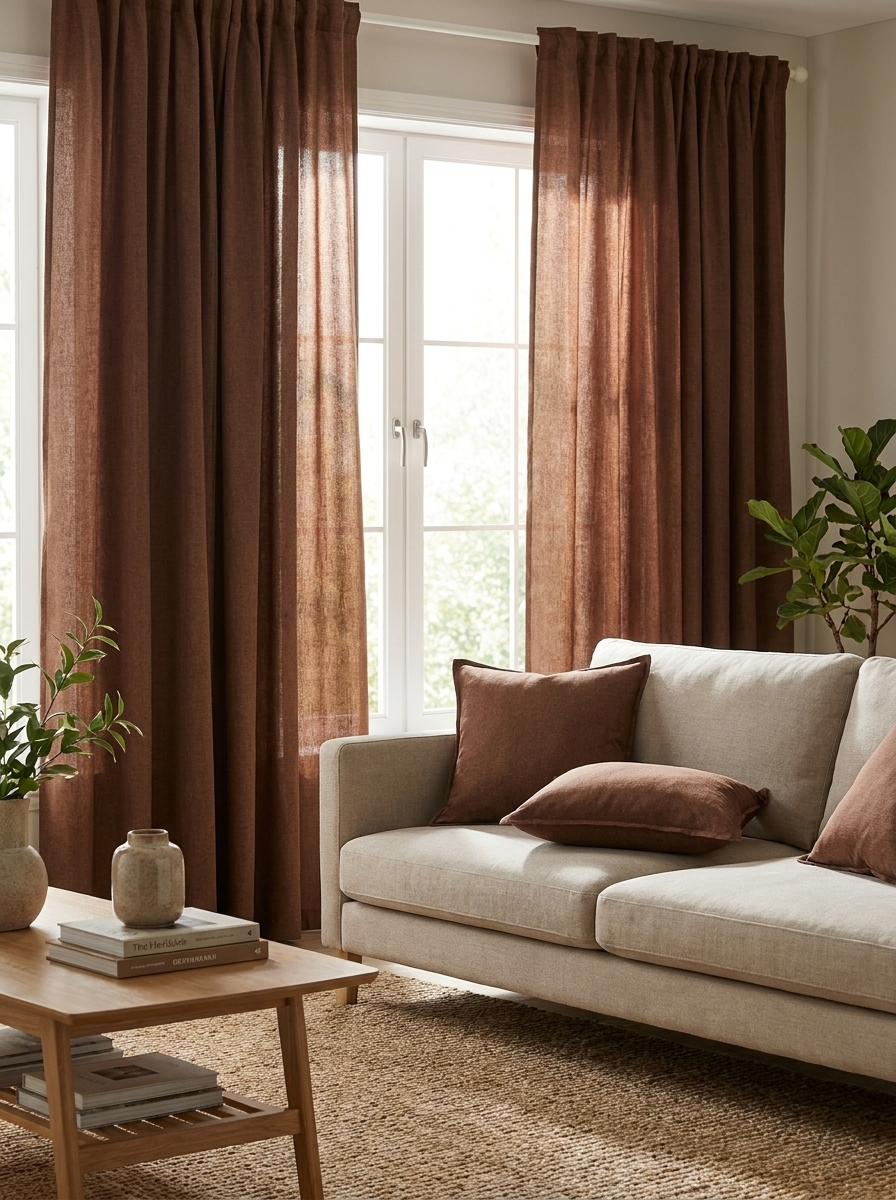 Capri Chestnut - cortinas en ambiente