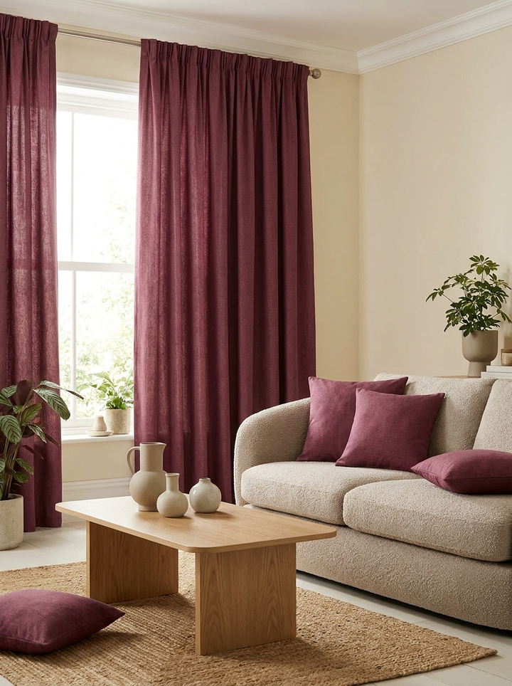 Capri Cranberry - cortinas en ambiente
