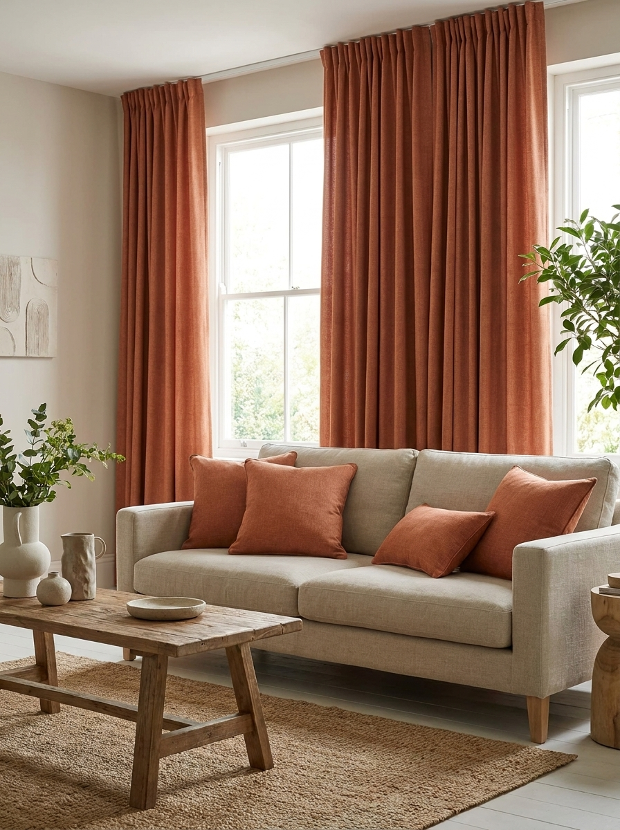 Iceland Terracotta - cortinas en ambiente