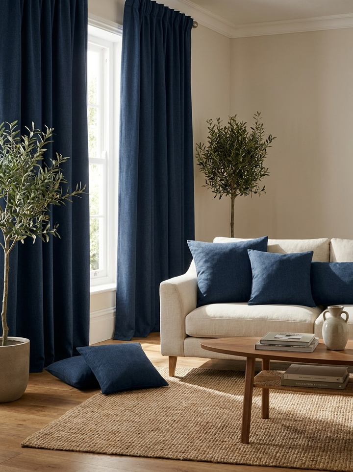 Iceland Navy - cortinas en ambiente