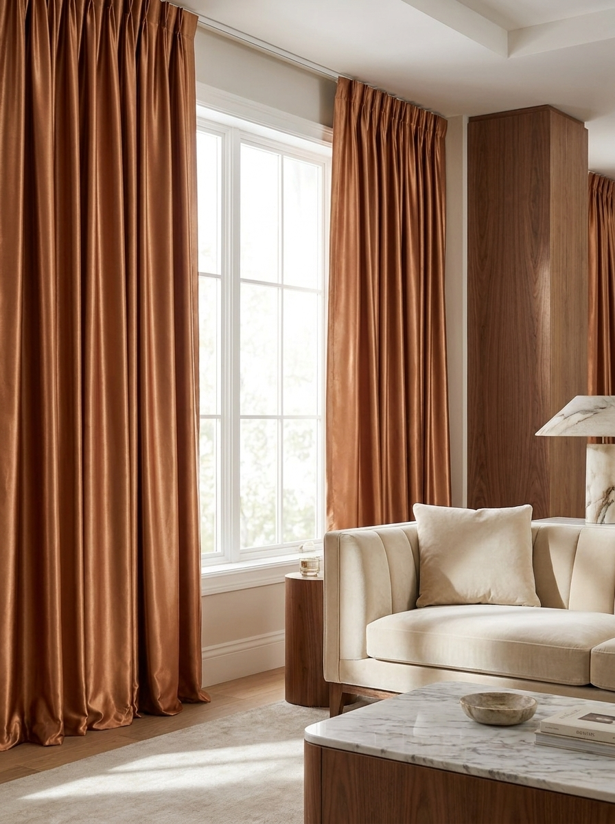 Raffles Copper - cortinas en ambiente