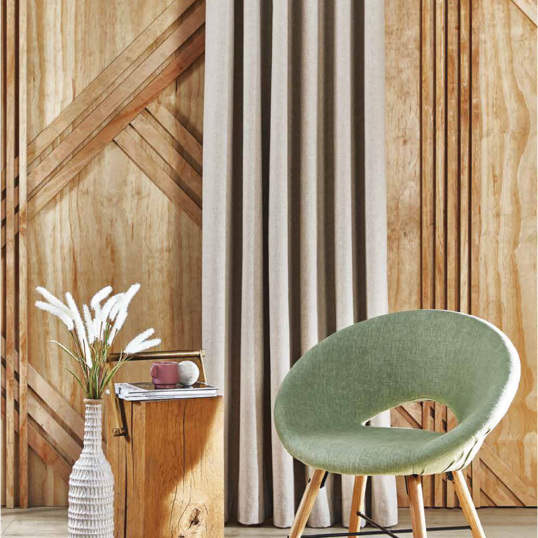 Cortina Beige Minimalista – Estilo Natural para Ambientes Modernos o Escandinavos
