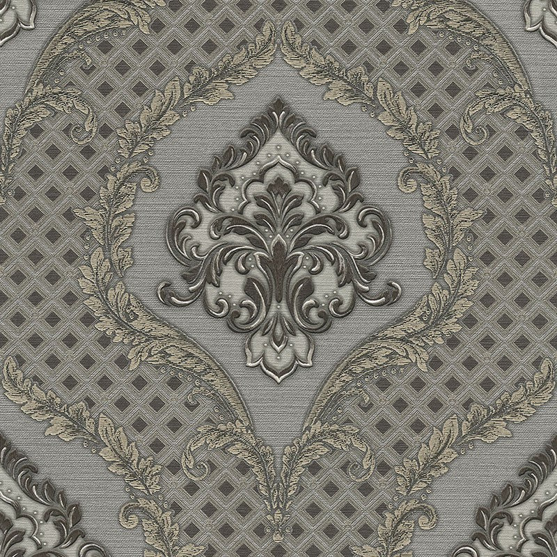Papel tapiz damasco gris estilo clásico – Gianfranco Ferré Home