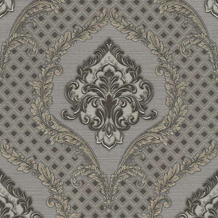 Papel tapiz damasco gris estilo clásico – Gianfranco Ferré Home