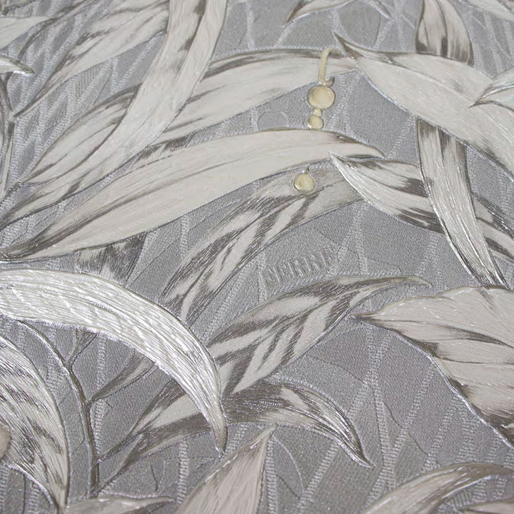 Papel Tapiz Floral Claro para Sala Elegante – Estilo Natural en Tonos Gris Perla y Beige