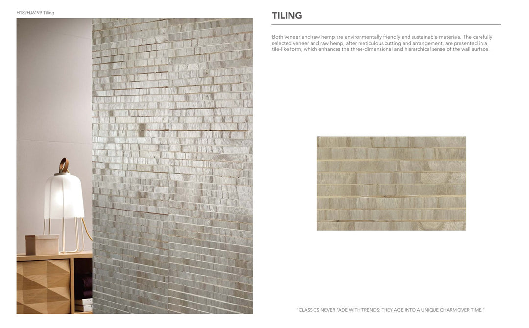 Revestimiento Mural Tiling – Chapa de Madera y Yute en Mosaico | Story of Nature II
