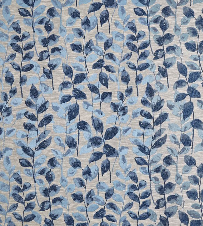 Tela jacquard decorativa con diseño de hojas – Valo Sapphire