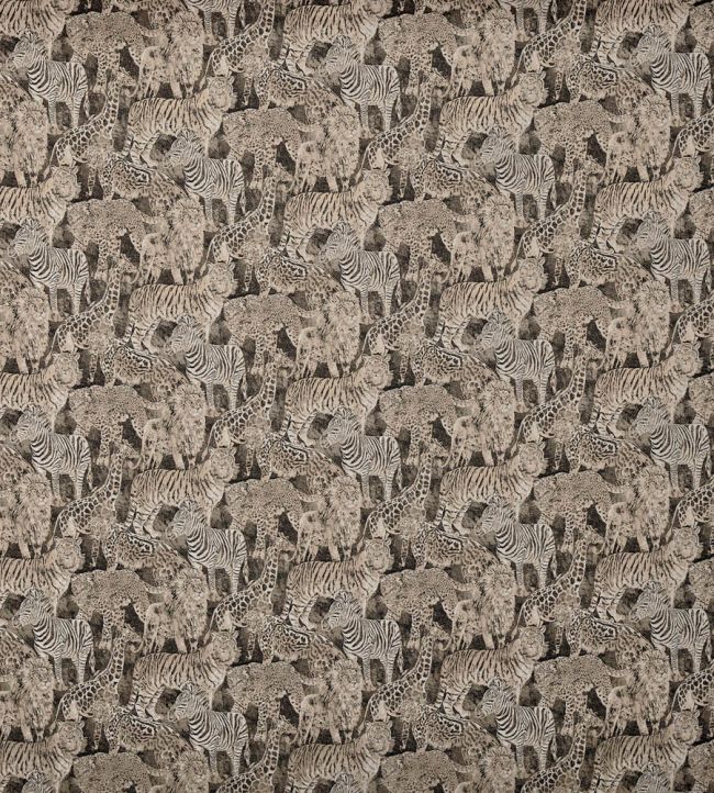 Tela estampada para cortinas con collage de animales – Zambezi Raven